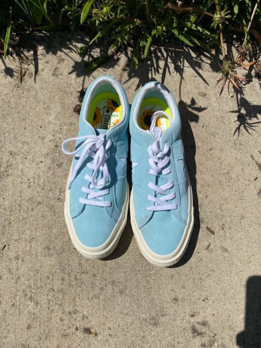 Tyler The Creator Converse Light Blue Suede Low-Top Sneakers with White Sole